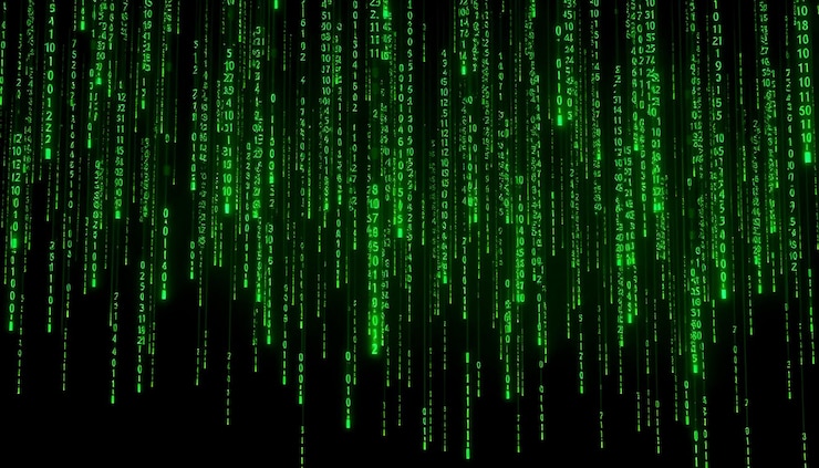 Zdjęcie matrix digital rain (matryca cyfrowa)