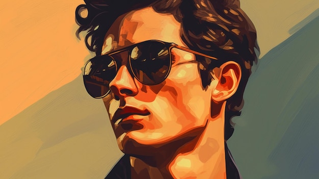 Matthew w okularach przeciwsłonecznych Cyfrowy portret Neopopu