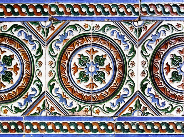 Mauretańskie płytki ceramiczne w Real Alcazar w Sewilli
