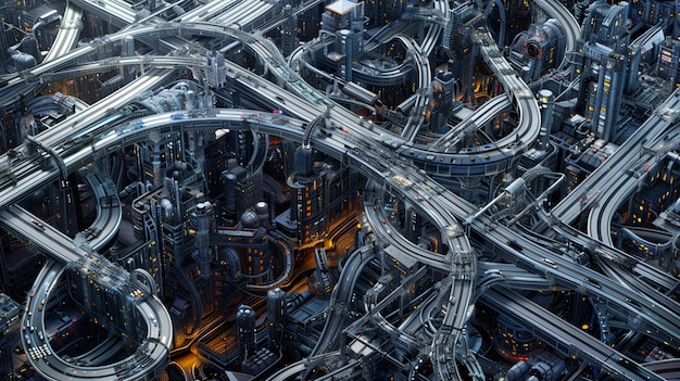 Maze XI Roadway Networks Metropolitan Cityscape Concept