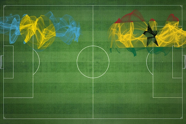 Mecz piłki nożnej Palau vs Ghana kolory narodowe flagi narodowe boisko do piłki nożnej gra w piłkę nożną Koncepcja konkurencji Skopiuj miejsce