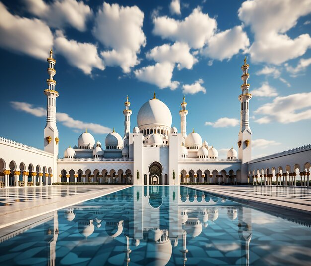Meczet muzułmański Arabski meczet na meczet o bardzo pięknym, prawdziwie islamskim stylu