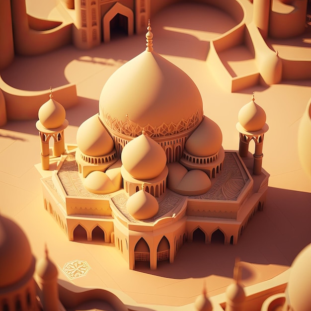 Meczet na pustyni Generative AI Ramadan Kareem