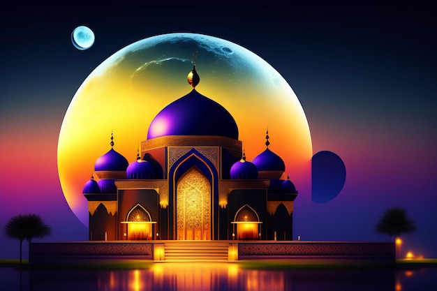 Meczet z księżycem w tle