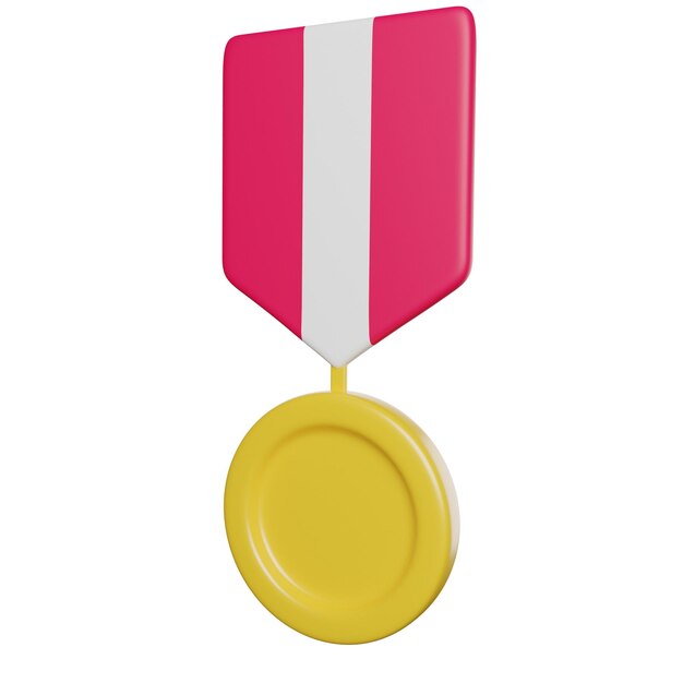 Medal z czerwoną wstążką z napisem "Nazwa firmy"