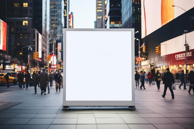 Media cyfrowe Pusta biała makieta billboardu reklamowego na tle miasta Generacyjna sztuczna inteligencja