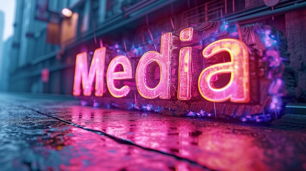 Media Liquid 3D Typography (typografia płynna 3D).