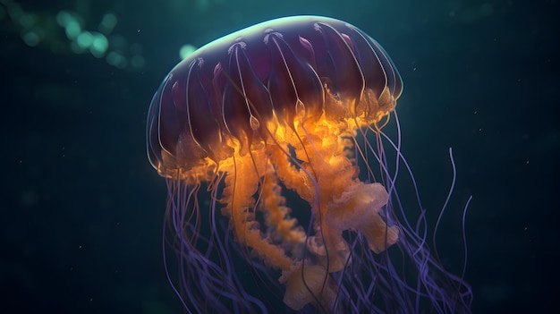 Meduza jest pokazana na tym obrazie z serii meduzy.