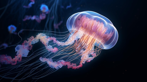 Meduza pływająca w wodzie ładnie Wygenerowane zdjęcie AI
