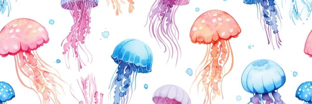 Meduza pomalowana akwarelą