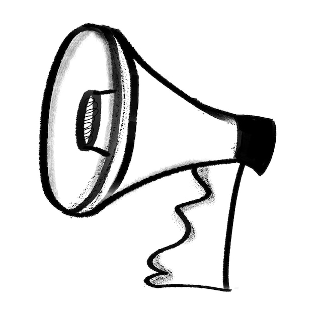 Megaphone doodle png naklejka marketing cyfrowy przejrzyste tło