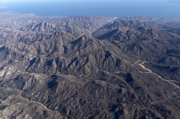 Meksyk baja california sur z panoramy samolotu