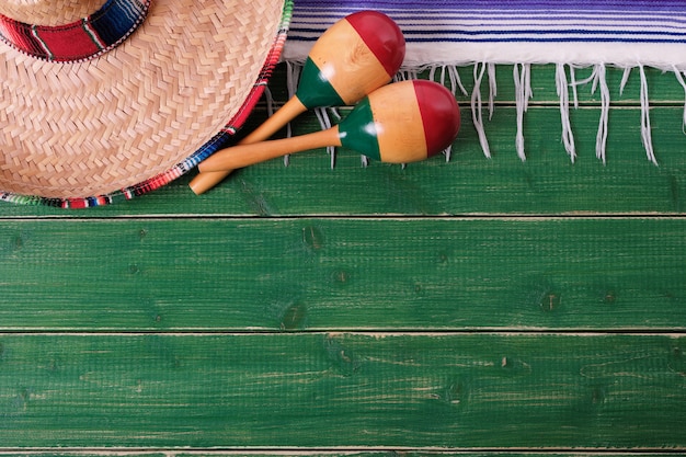 Meksyk granicy meksykańskie sombrero marakasy fiesta