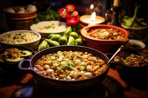 Zdjęcie meksykańska tradycja pozole potluck