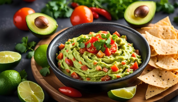 meksykański dip guacamole i składniki