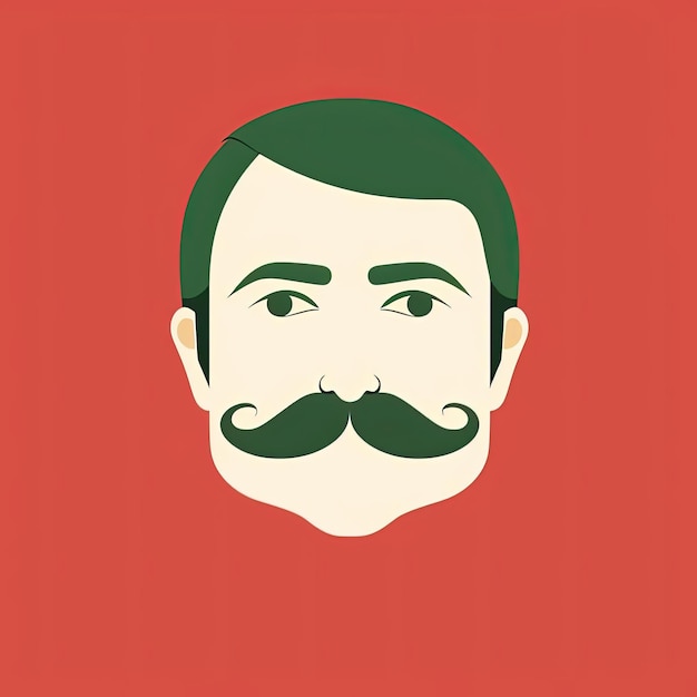 Zdjęcie meksykański mężczyzna z wąsami na fladze w stylu minimalistycznych rysunków