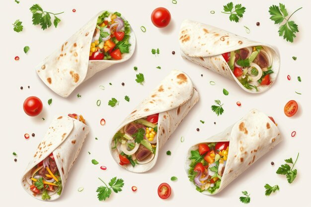 Meksykańskie burrito z wołowiną i warzywami