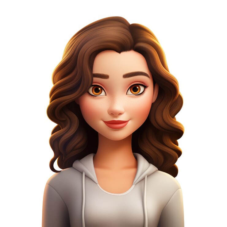 Zdjęcie memoji piękna dziewczyna kobieta na białym tle emoji