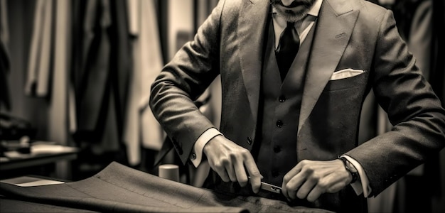 Men's Suit Tailor Making Adjustments Generatywna sztuczna inteligencja