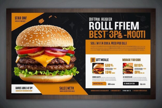 Menu restauracji fast food marketing mediów społecznościowych projekt szablonu banera internetowego