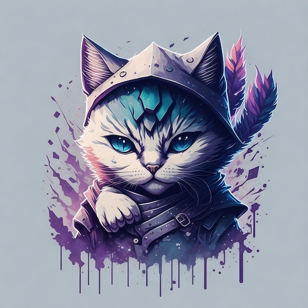 Zdjęcie meowgic samurai a whiskered journey into pastel realms kot ninja