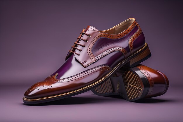 Męskie buty na kolorowym tle, zdjęcie generatywne