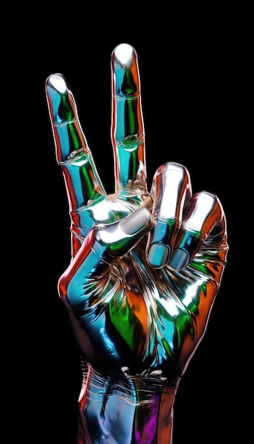 metaliczna farba infuzyjna płyn neonowa ręka palec część ciała odizolowana na ciemnym tle