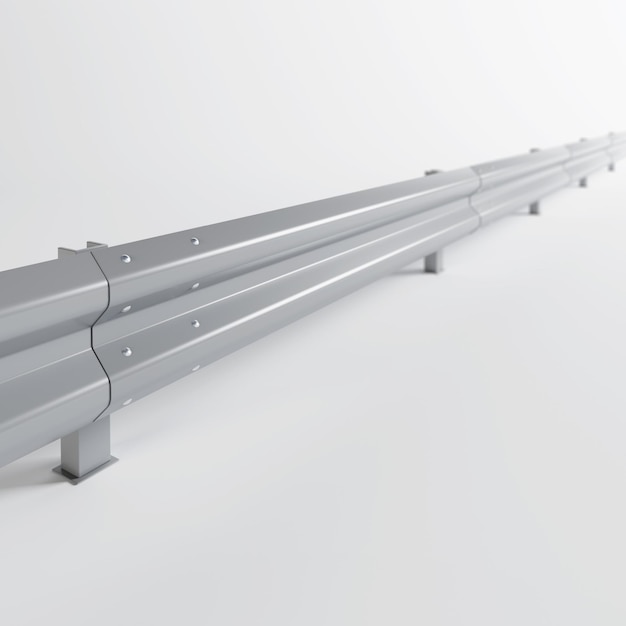 Metalowa bariera drogowa Bariera do ochrony i kontroli renderowania 3D