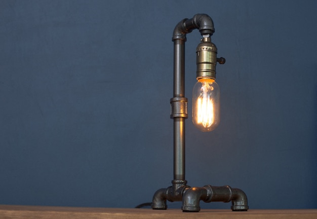 Metalowa Lampka Nocna Lampka W Stylu Loft Z Lampą Retro We Wnętrzu Mieszkania