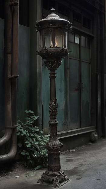 Metalowa słupkowa nostalgiczna lampa uliczna