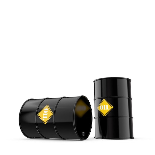 Zdjęcie metalowe pojemniki na beczki na ropę renderowanie 3d