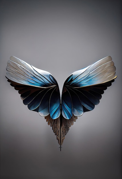 Zdjęcie metalowe skrzydła wygenerowane przez sztuczną inteligencję