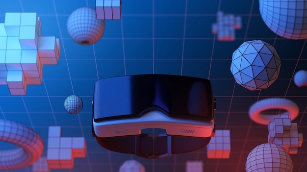 Metaverse Future Digital Z Technologią Wirtualnej Rzeczywistości Vr, Renderowaniem 3d