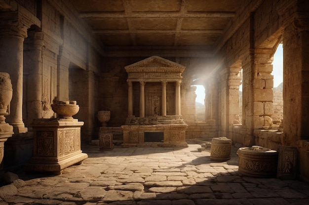 Metaverse Starożytne ruiny Skarbiec Wirtualne odkrycie archeologiczne