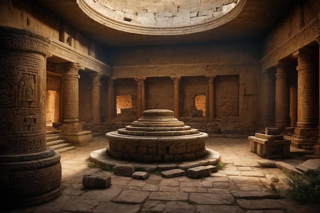 Metaverse Starożytne ruiny Skarbiec Wirtualne odkrycie archeologiczne