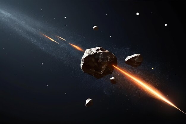 Zdjęcie meteorite backgroundwith particle dust trail vector eps10