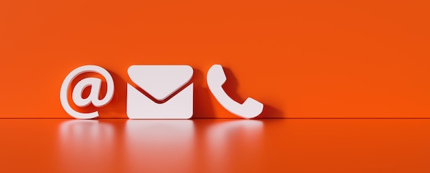 Metody Kontaktu Zbliżenie Telefonu E-mail I Ikony Postów Opierając Się Na Czerwonej ścianie