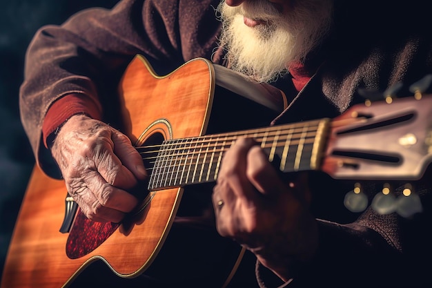 Mężczyzna gra na gitarze