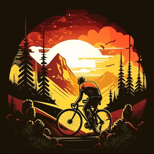 Mężczyzna jeżdżący rowerem po szlaku w górach