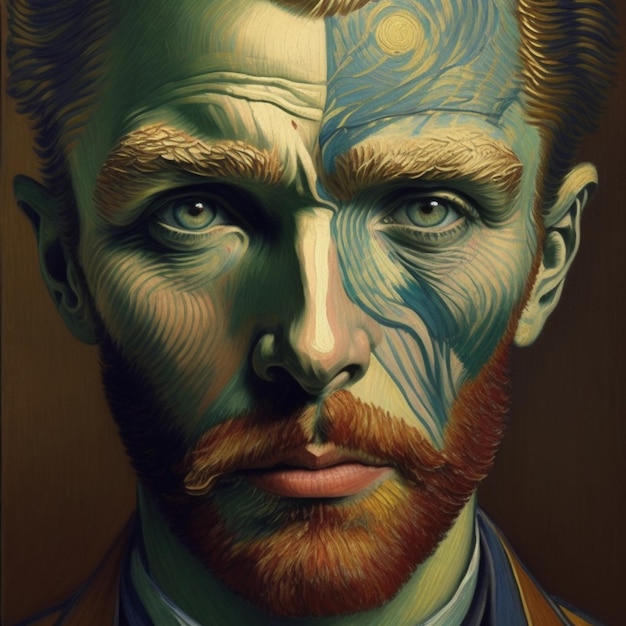 Mężczyzna mężczyzna styl Van GoGH