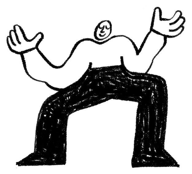 Mężczyzna tancerz png doodle naklejka przezroczysty tło