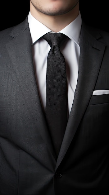 Mężczyzna ubrany w garnitur i krawat z białą koszulą.