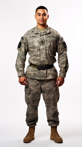 mężczyzna w mundurze wojskowym pozujący do zdjęcia