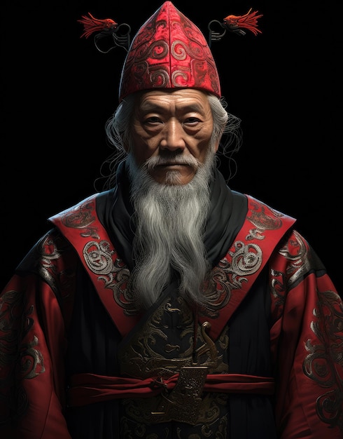 mężczyzna z długą brodą i czerwonym kapeluszem