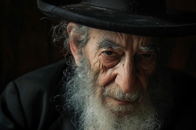 Zdjęcie mężczyzna z długą brodą noszący kapelusz