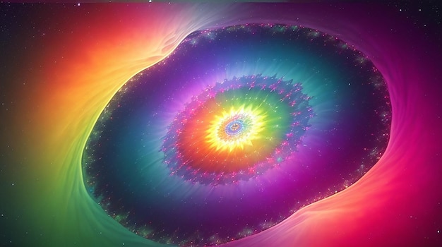 Zdjęcie mgławica w technicolorze wirująca w kalejdoskopie żywych kolorów