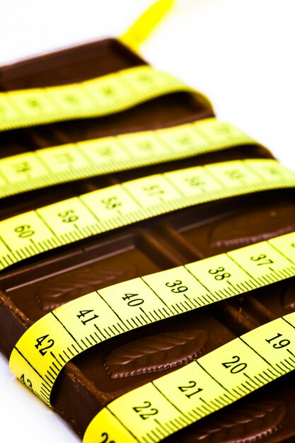 Zdjęcie miara czekoladowa i taśmowa