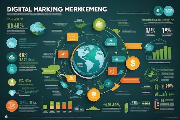 Zdjęcie miary zrównoważonego marketingu cyfrowego infografika