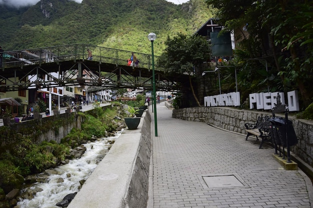 Miasto Aguas Calientes W Pobliżu Machu Picchu W Południowo-wschodnim Peru