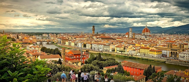 Miasto Florencja we Włoszech z panoramicznego punktu widokowego